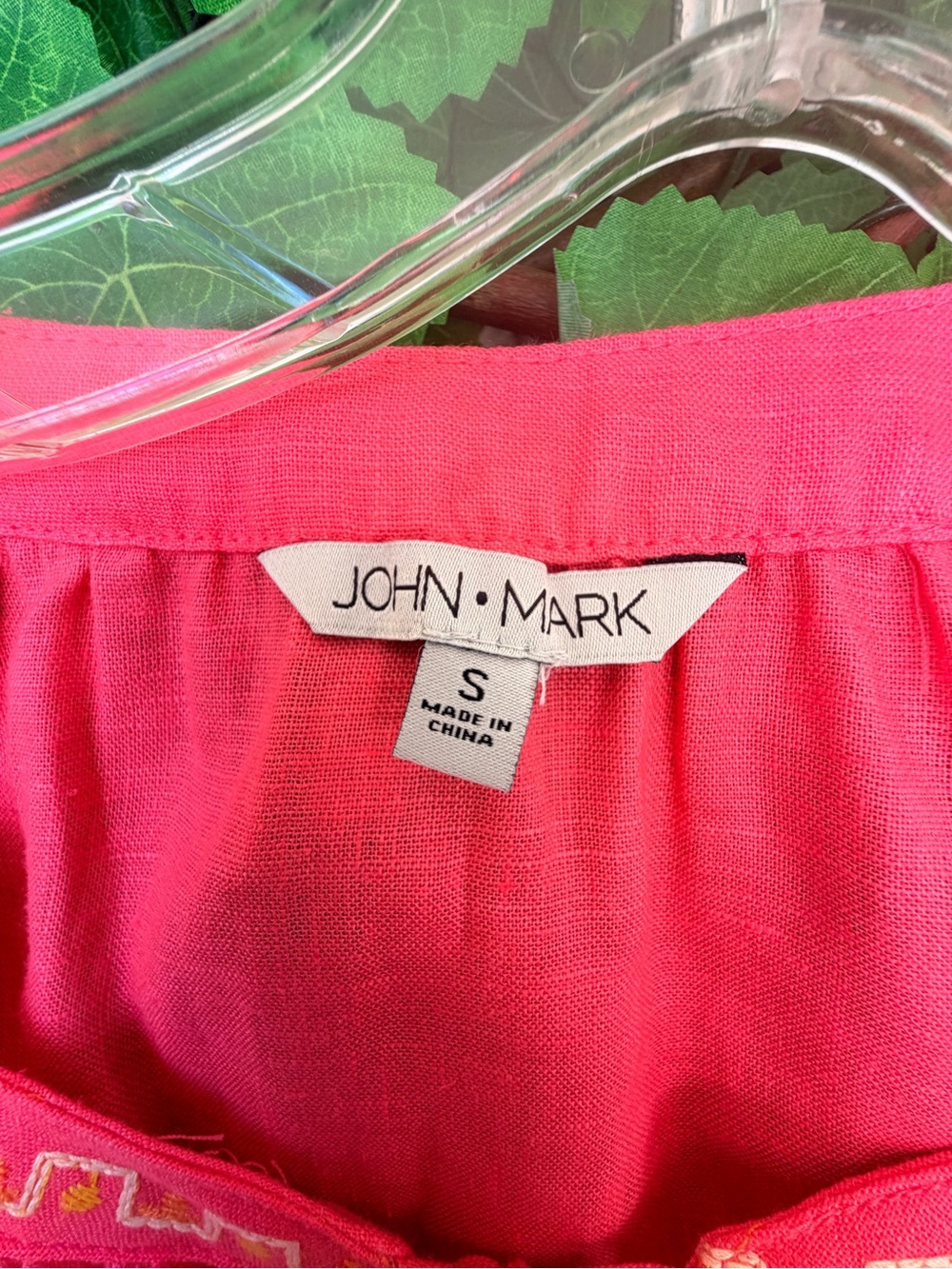 John Mark Coral Embroidered Floral Tunic - Picture 4 of 10